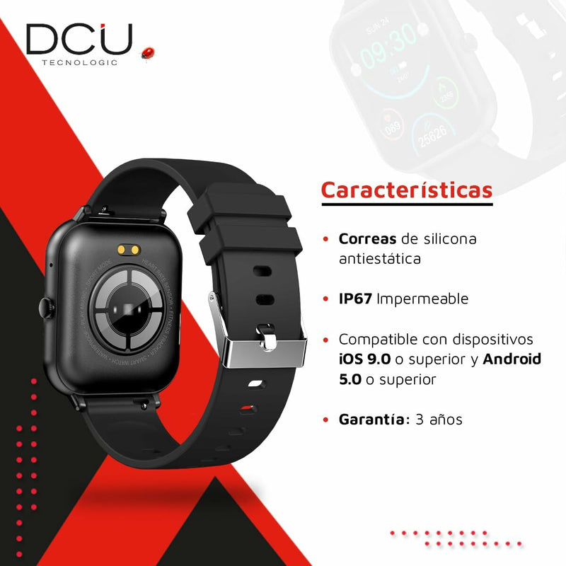 Smartwatch DCU CURVED GLASS PRO 1,83" Preto