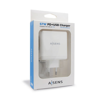 USB Wall Charger Aisens PD 3.0 USB-C 57 W White