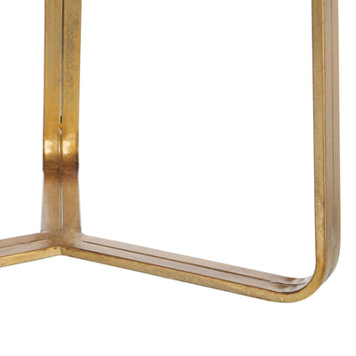 Mesa de apoio 53,5 x 53,5 x 59 cm Cristal Dourado Metal