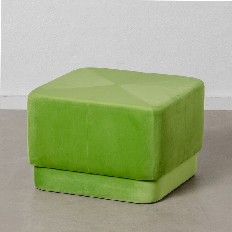 Pouf Tissu Synthétique Bois Vert 60 x 60 x 40 cm