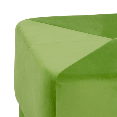 Pouffe Synthetic Fabric Wood Green 60 x 60 x 40 cm