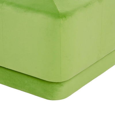 Pouffe Synthetic Fabric Wood Green 60 x 60 x 40 cm