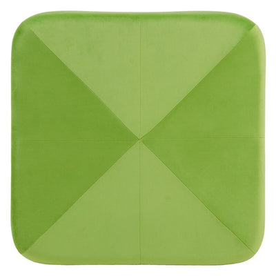 Pouf Tissu Synthétique Bois Vert 60 x 60 x 40 cm