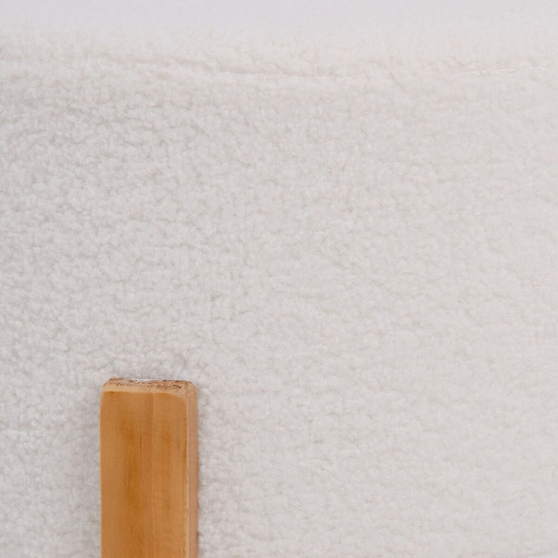 Pouffe Synthetic Fabric Beige Wood 46 x 46 x 46 cm