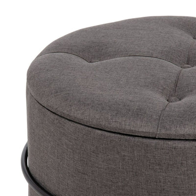 Pouffe 63 x 63 x 41 cm Synthetic Fabric Metal Dark grey