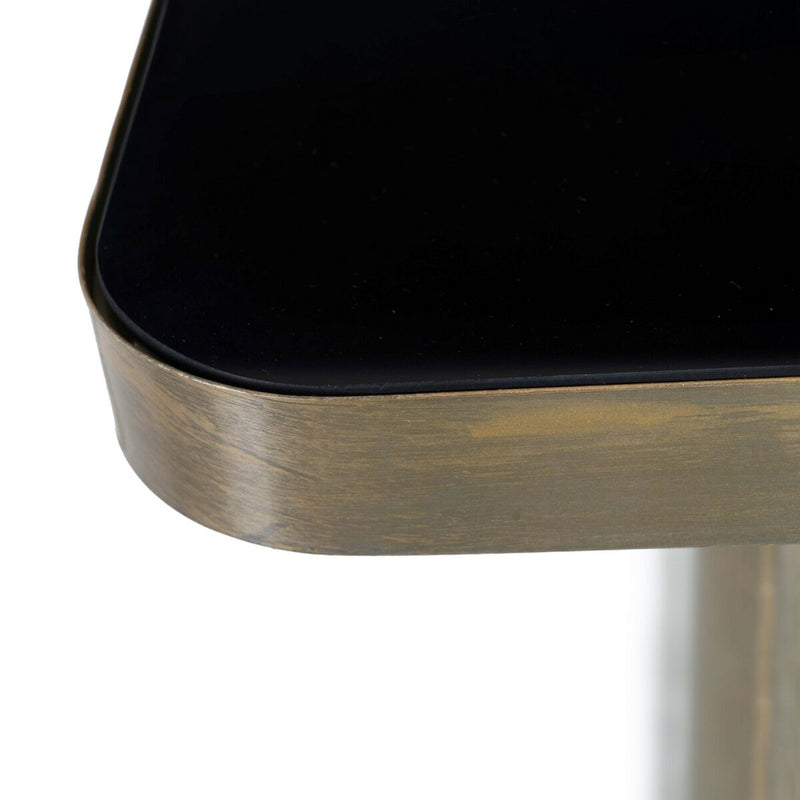 Side table 50,5 x 50,5 x 51 cm Crystal Black Golden Metal