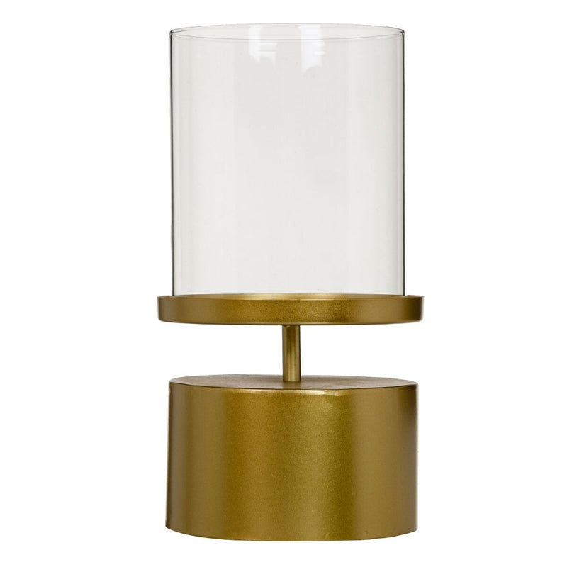 Candleholder 18,5 x 18,5 x 34 cm Crystal Golden Metal