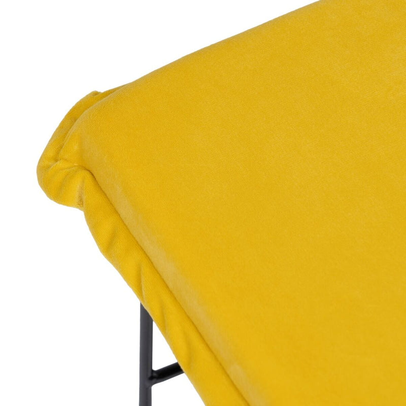 Pouf Tissu Synthétique Métal Jaune 40 x 40 x 35 cm