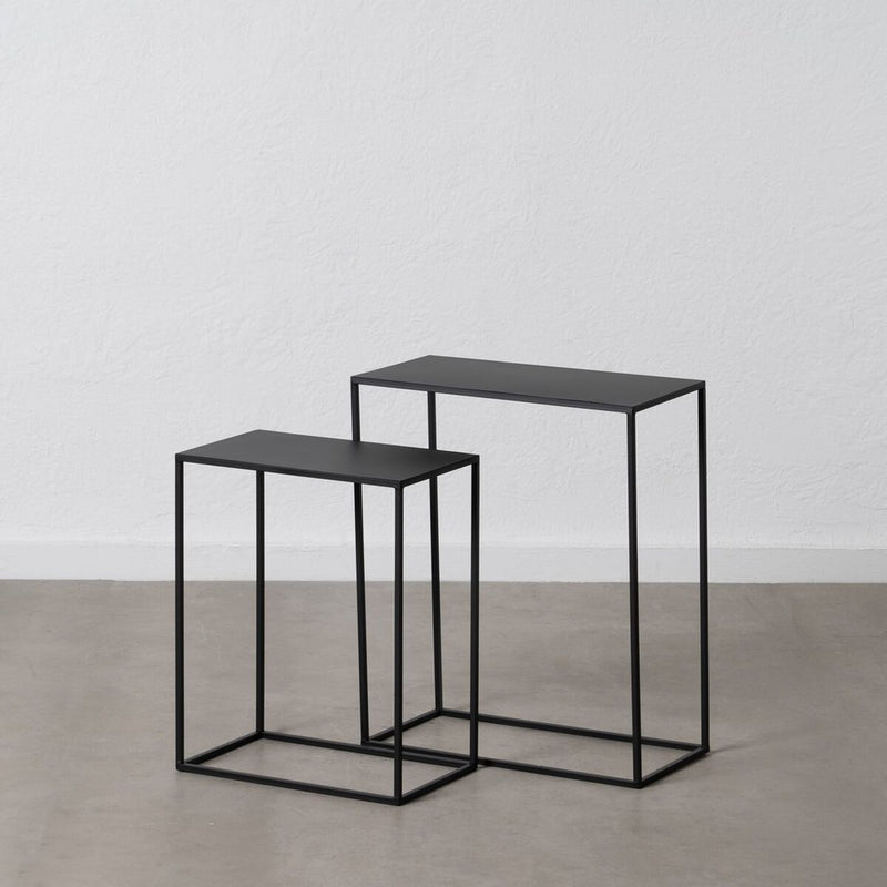 Conjunto de 2 mesas Preto Ferro 50 x 25 x 60 cm (2 Unidades)