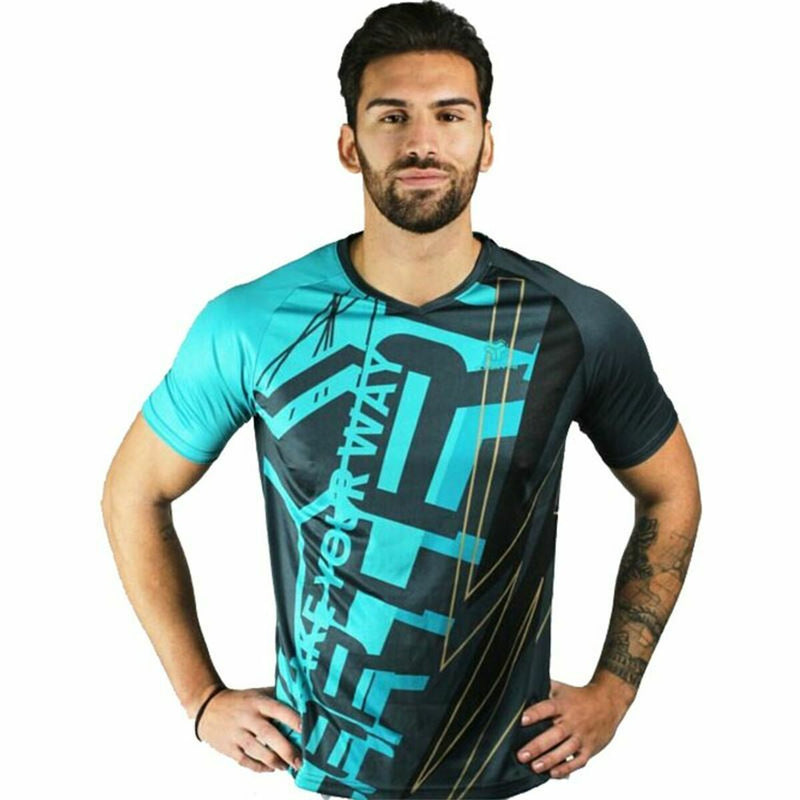 Men’s Short Sleeve T-Shirt Cartri Asuan Aquamarine Black