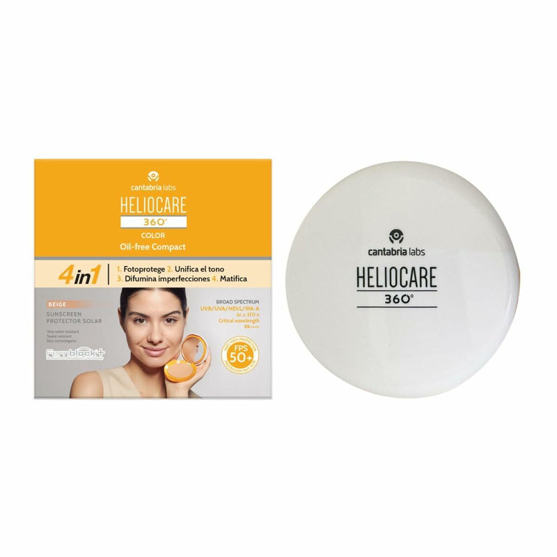 Crème Solaire Avec Couleur Heliocare 360 Compact Oil-Free Beige SPF 50+ 10 g