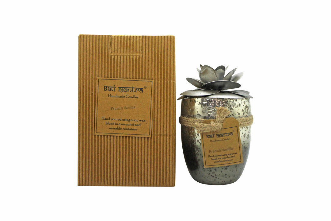 Bali Mantra Camellia Glass Candle 500g - French Vanilla