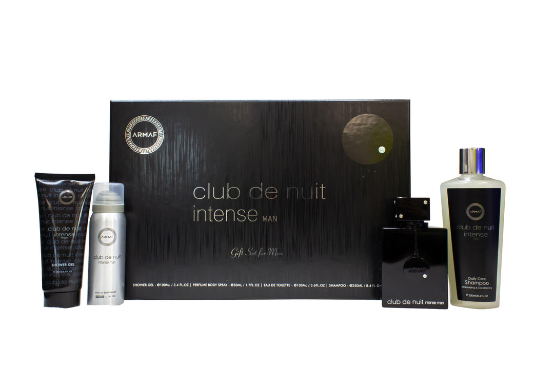 Armaf Club De Nuit Intense Gift Set 105ml EDT + 100ml Shower Gel + 240ml Shampoo + 50ml Body Spray