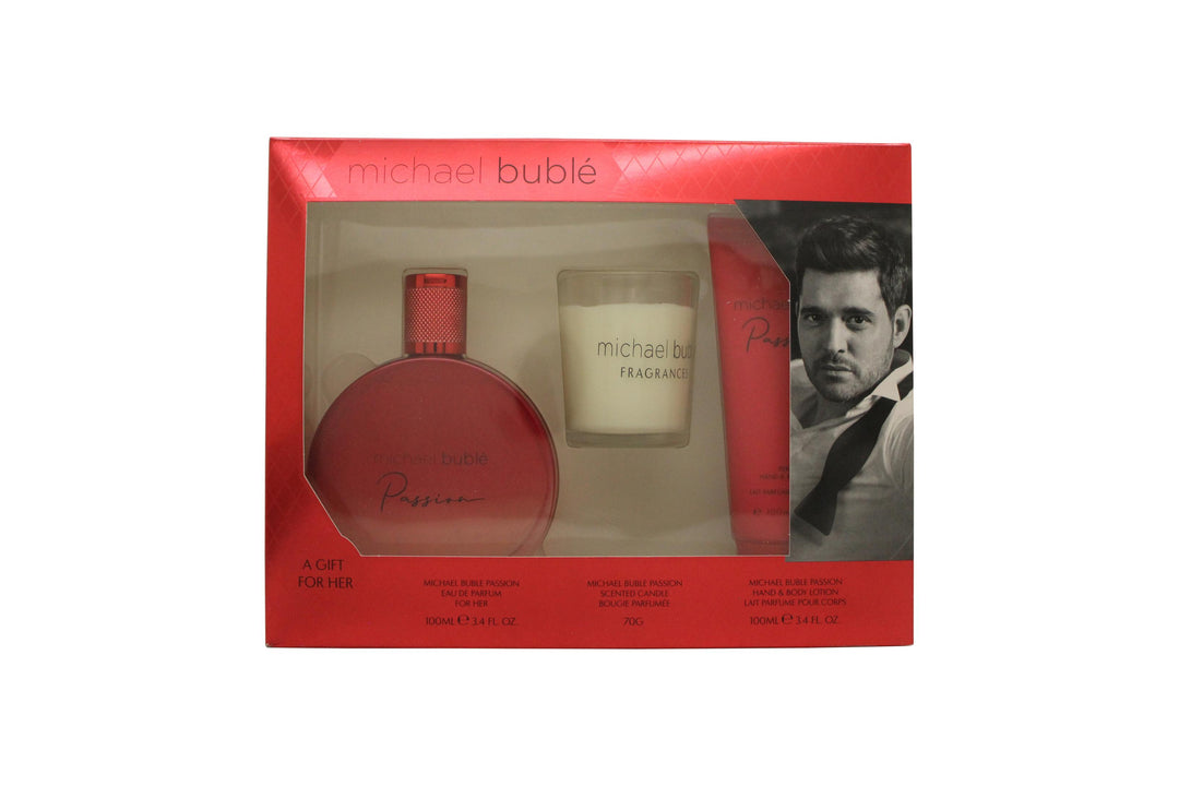 Michael Buble Passion Gift Set 100ml EDP + 100ml Body Lotion + Candle