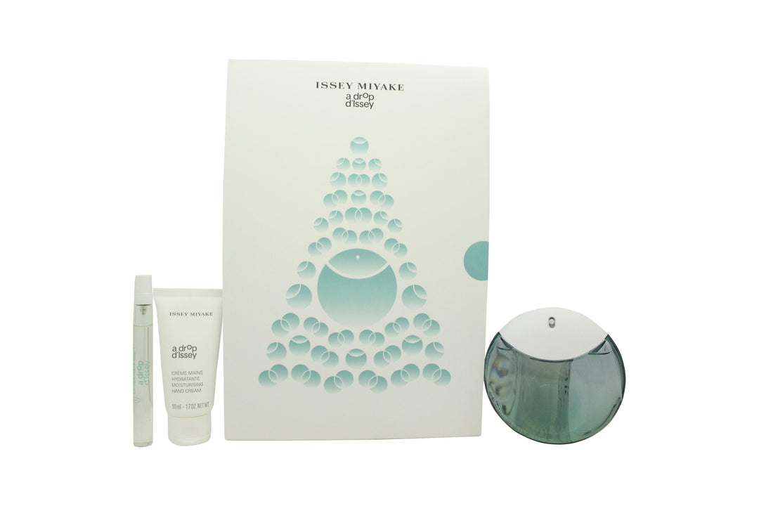 Issey Miyake A Drop d'Issey Gift Set 90 EDP Spray + 50ml Moisturising Hand Cream + 10ml EDP Purse Spray