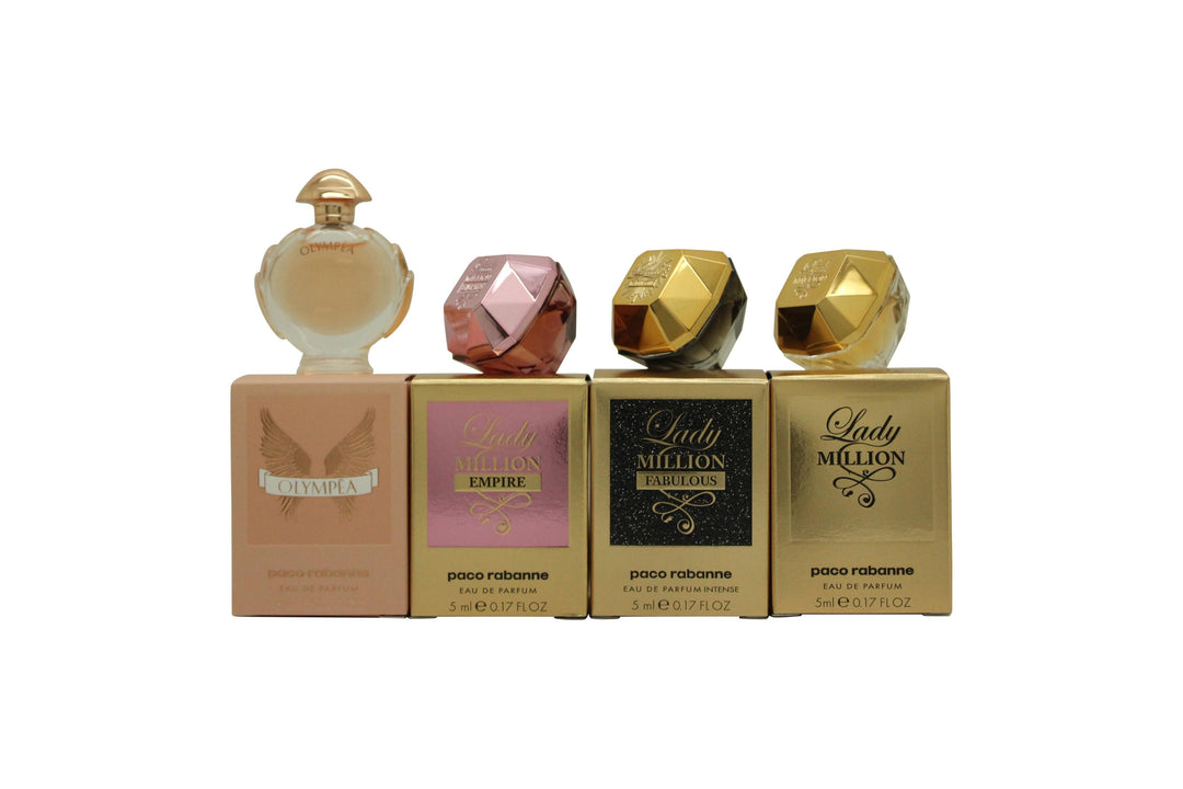 Paco Rabanne Miniatures Gift Set 5ml Lady Million EDP + 5ml Lady Million Empire EDP + 5ml Lady Million Fabulous EDP + 6ml Olympea EDP