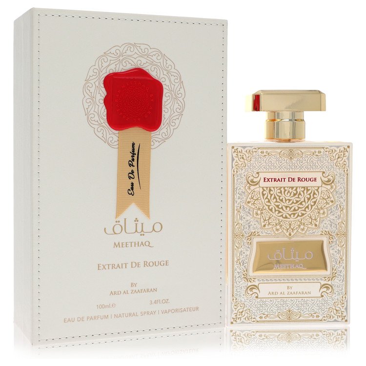 Ard Al Zaafaran Meethaq Extrait De Rouge by Al Zaafaran Eau De Parfum Spray (Unisex) 3.4 oz for Men