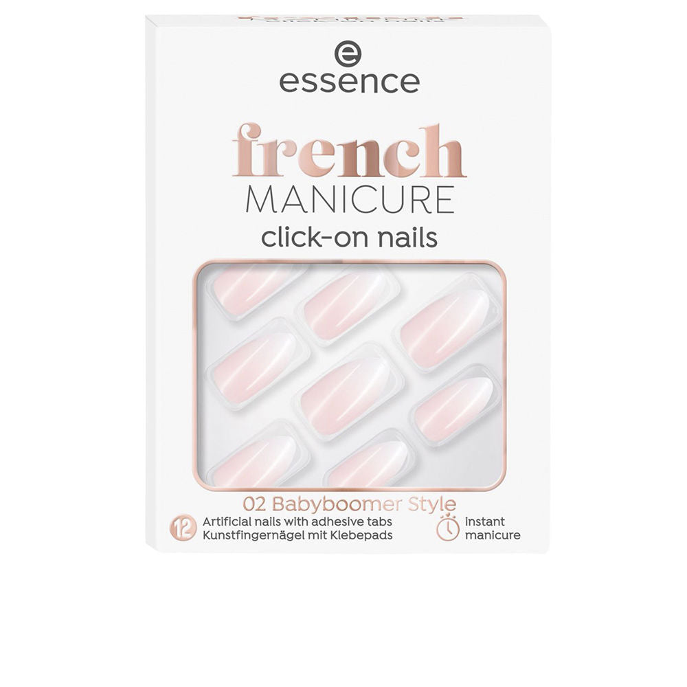 FRENCH manicure click-on artificial nails #01-classic french 12 u