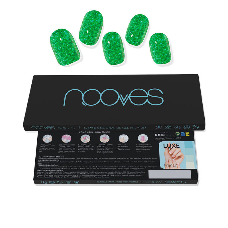 GEL NAIL SHEETS jade glitter glam 