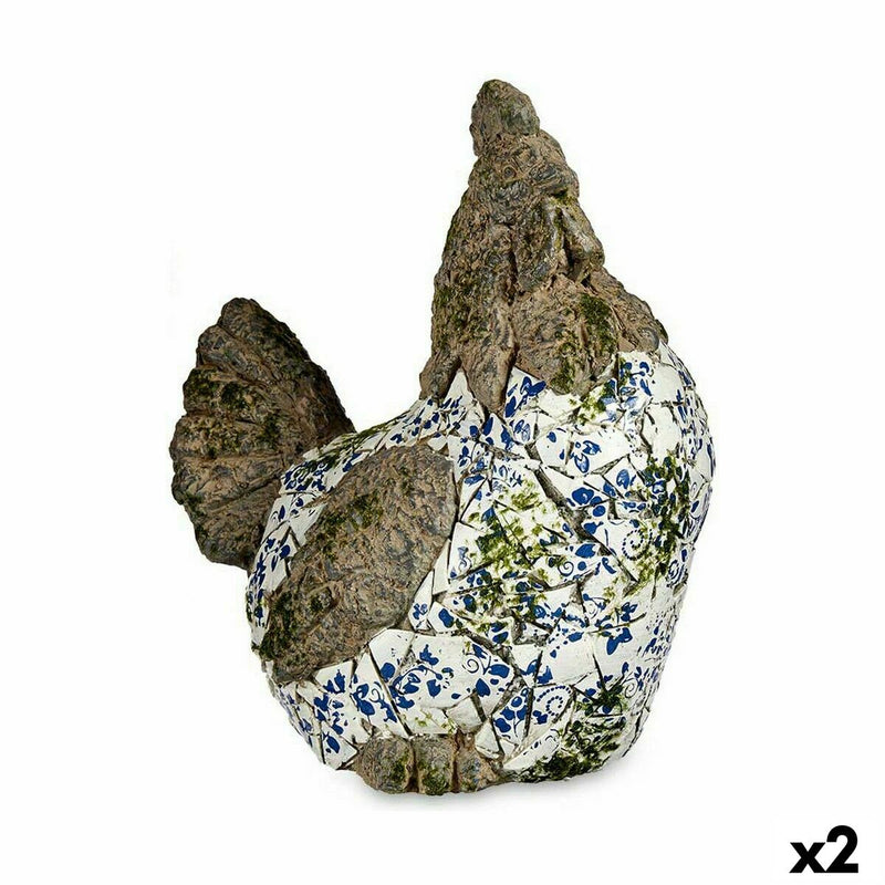 Figura Decorativa para Jardim Galinha Poliresina 22,5 x 39 x 34 cm (2 Unidades)