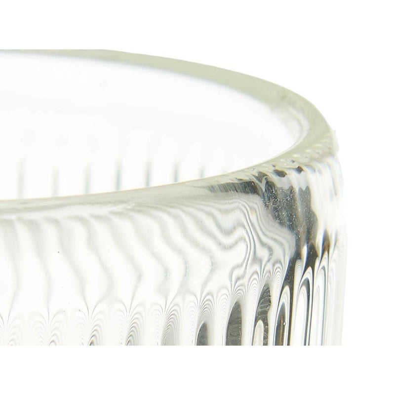 Castiçais Riscas Transparente Cristal 7,5 x 7,8 x 7,5 cm (12 Unidades)