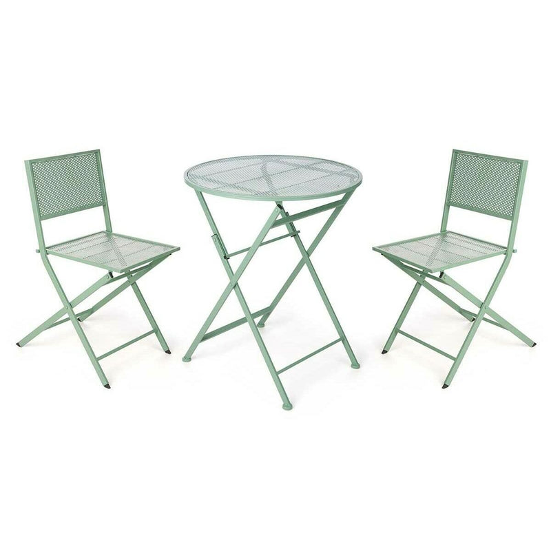 Table set with 2 chairs Green