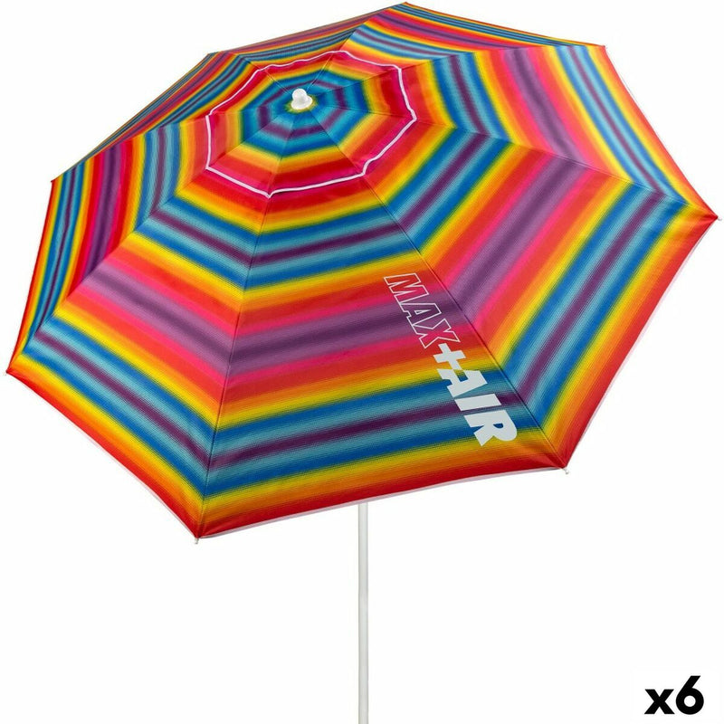 Parasol Aktive Multicolor Oxford Aço Tecido Oxford 220 x 207 x 220 cm (6 Unidades)