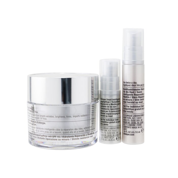 Skincare Specialists Clinique Smart Custom-repair Set: Moisturizer Spf 15 50ml + Serum 10ml + Eye Treatment 5ml - 3pcs