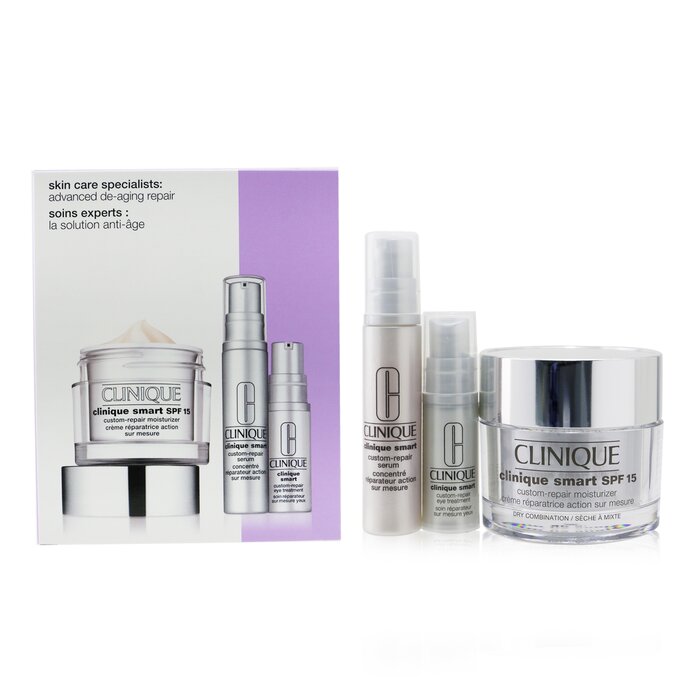 Skincare Specialists Clinique Smart Custom-repair Set: Moisturizer Spf 15 50ml + Serum 10ml + Eye Treatment 5ml - 3pcs