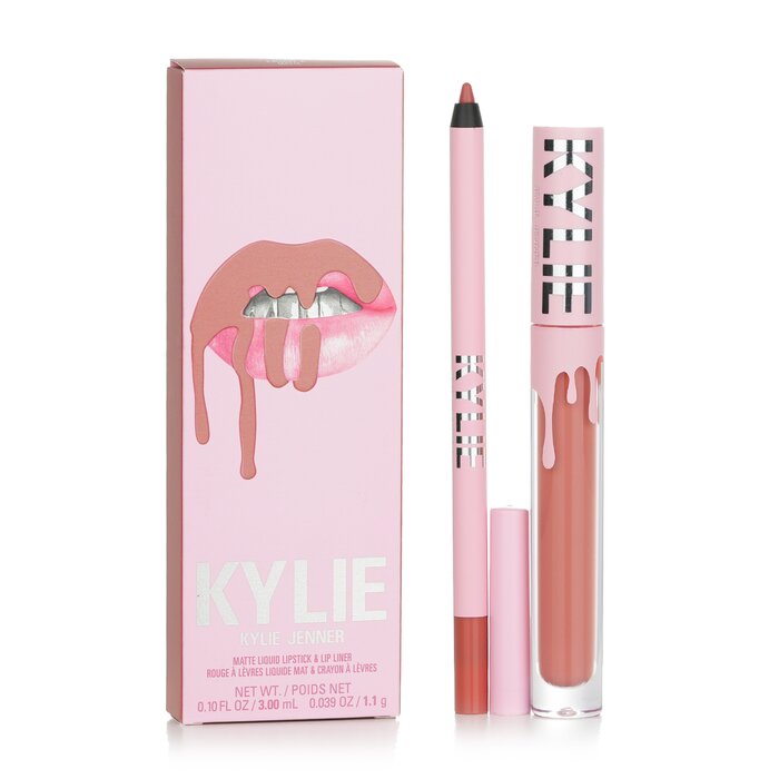 Matte Lip Kit: Matte Liquid Lipstick 3ml + Lip Liner 1.1g - # 802 Candy K Matte - 2pcs