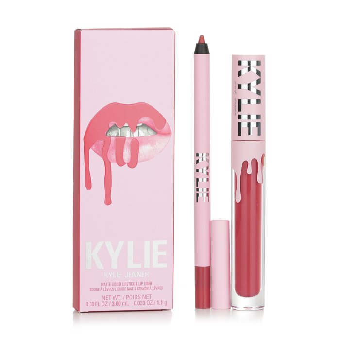 Matte Lip Kit: Matte Liquid Lipstick 3ml + Lip Liner 1.1g - # 500 Kristen Matte - 2pcs