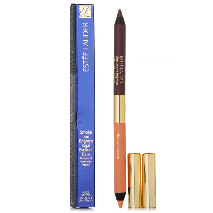 Lauder Smoke & Brighten Kajal Eyeliner Duo - # 02 Bordeaux / 02 Ivory - 5g/0.02oz