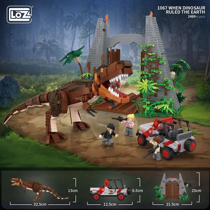 Loz Mini Blocks - When Dinosaurs Ruled The Earth - 40 x 28 x 9.5cm