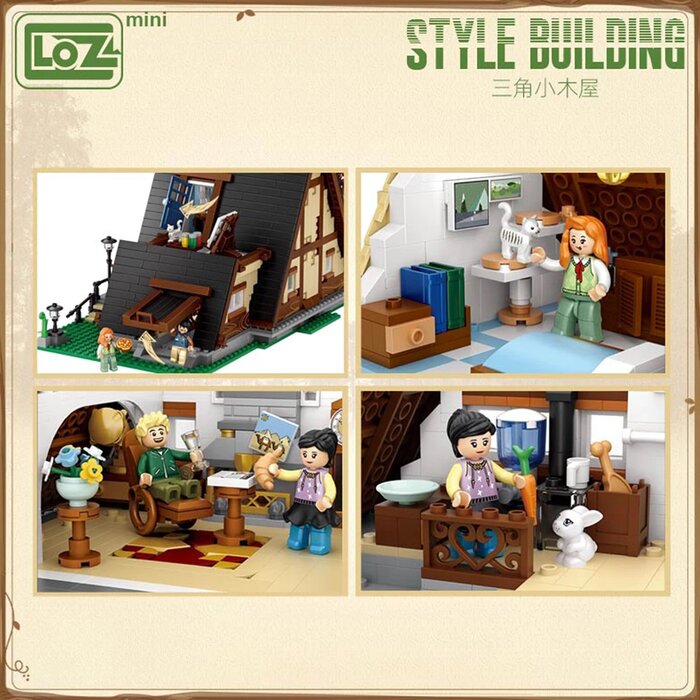 Loz Mini Blocks - Triangle Cabin - 40 x 28 x 9.5cm