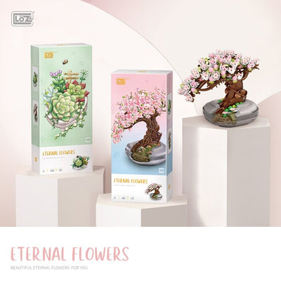 Loz Mini Blocks - Eternal Flowers Garden Series - Succulent Potted Plant - 10 x 6 x 22 cm