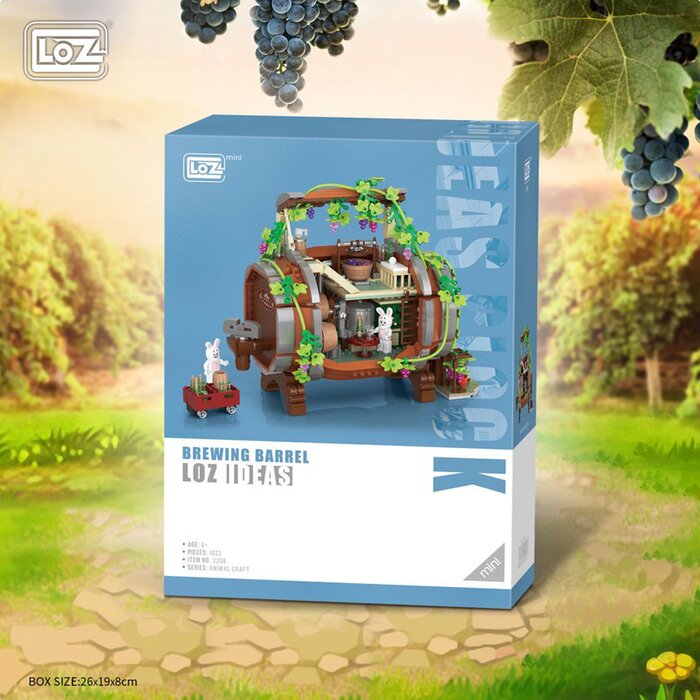 Loz Mini Block - Year Of The Rabbit Wine Barrel - 26 x 19 x 8 cm