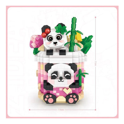 Loz Mini Blocks - Panda Peach Oolong - 11 x 11 x 11cm