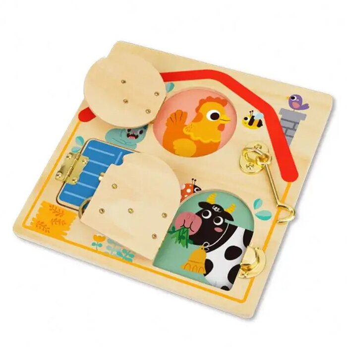 Latches Activity Board - Farm - 22x22x9cm