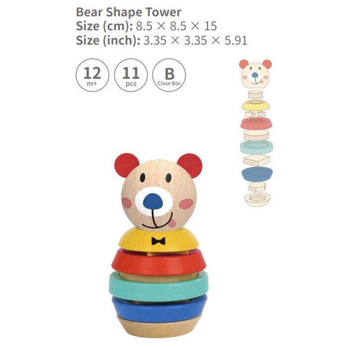 Bear Shape Tower - 9x9x15cm