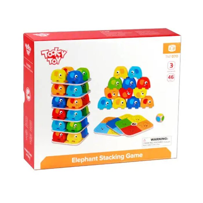 Elephant Stacking Game - 10x10x38cm