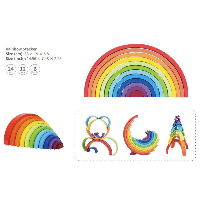 Rainbow Stacker 12pcs - 38x19x6cm