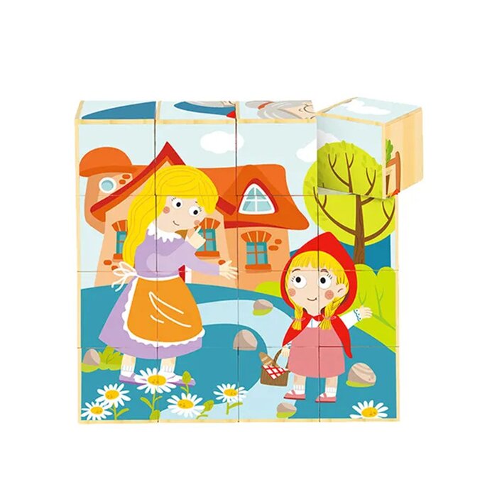 Block Puzzle - Little Red Riding Hood - 14x14x4cm