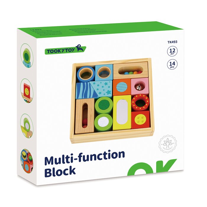 Multifunction Blocks With Texture And Sound - 19x5x19cm