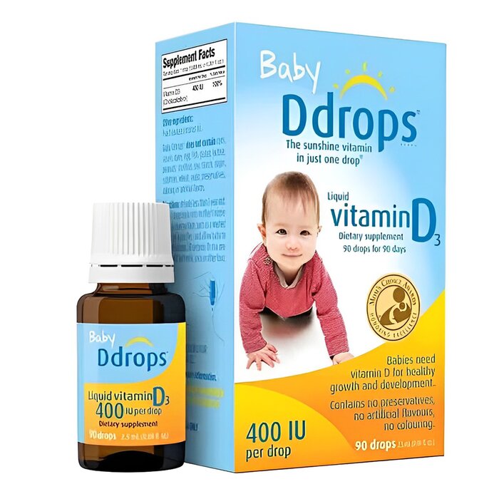 Baby Ddrops Liquid Vitamin D3 400 International Units - 90 Drops (2.5ml) - 2.5ml