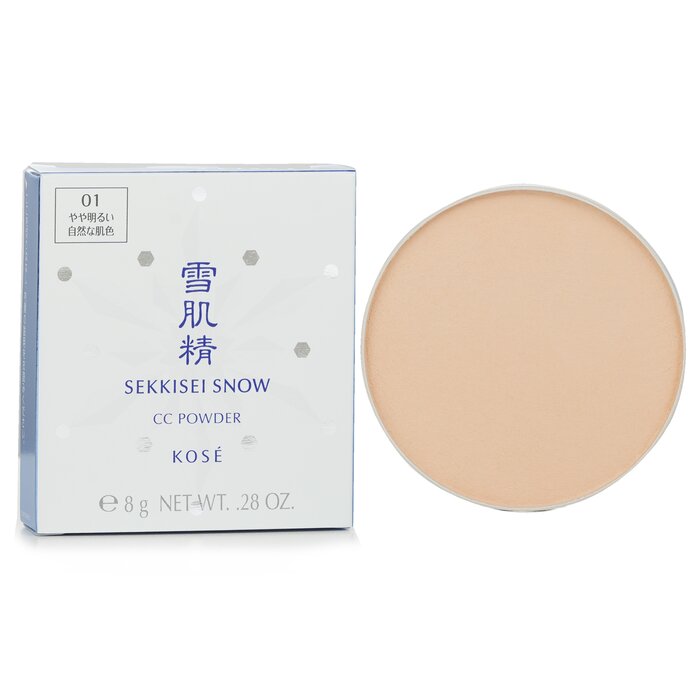 Sekkisei Snow Cc Powder Case With Sponge Spf 14 #01 - 8g/0.28oz