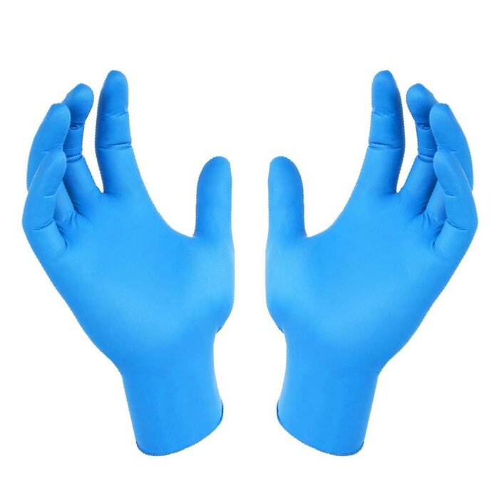 Kq - Vitrile Disposable Vinyl & Nitrile Blend Gloves -blue (m) - M