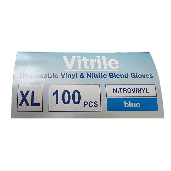 Kq - Vitrile Disposable Vinyl & Nitrile Blend Gloves -blue (xl) - XL