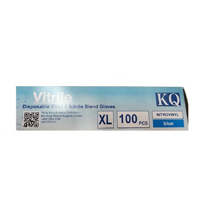 Kq - Vitrile Disposable Vinyl & Nitrile Blend Gloves -blue (xl) - XL