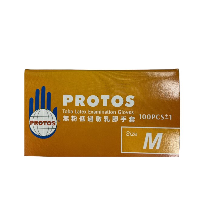 Protos - Latex Examination Gloves -white (m) - M