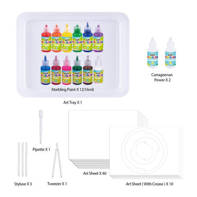 Marbling Paint Kit - 12 Color - 20x5x26cm